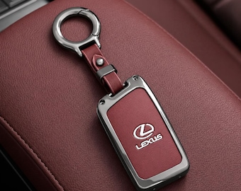 Compatible With Lexus Key Cover Volcano Red Smart Key Case Leather Fob Holder Car Keychain Gift For Driver Accessories For Him