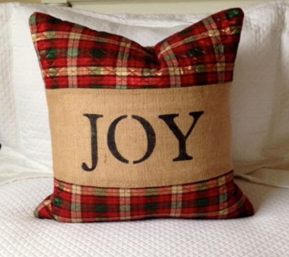 Items similar to Decorative Holiday Designer Pillow Cover20X20 JOY on Etsy