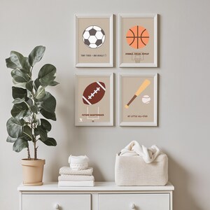 Sports Nursery Wall Art Set | Basketball, Soccer, Football Prints (Digital Download)