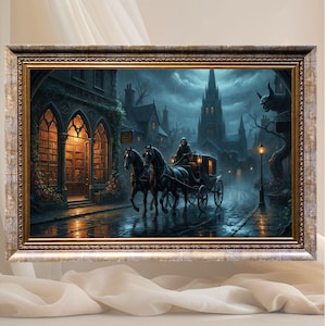 Frame TV Art Victorian London Skeleton Carriage Gothic Digital Download