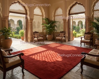 Rust Orange Teppich Hand getuftet fester Wollteppich Wohnzimmer Schlafzimmer handgemachte kundenspezifische Größe