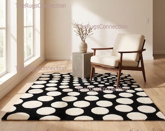 Getufteter Teppich Moderne Polka Dot Illusion Design Handgemachte Wolle Schlafzimmer 203x300 Benutzerdefinierte