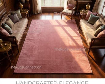 Blush Pink Teppich | Moderner Stil Hand getuftet Wolle | Wohnzimmer | Benutzerdefinierte Größe