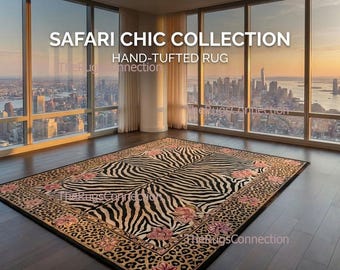 Handgetufteter Wollteppich Zebra Teppich Safari Chic Leopard Wolle Wohnzimmer 8x10 Custom