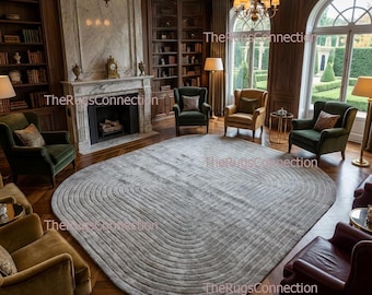 Bereich Teppich Unregelmäßige Form Abstrakt Silber Teppich Hand getuftet Wolle Wohnzimmer