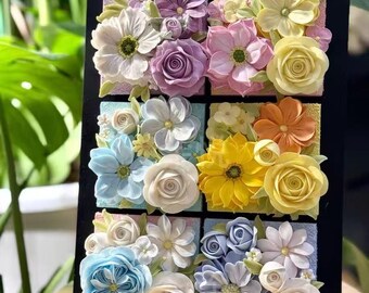 Handmade Air-Dry Clay Flower Fridge Magnet,  Kitchen and Living Room Accent, Housewarming Gifts, 3D Flower Art