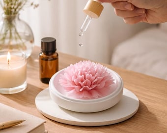 Handcrafted Carnation Diffuser|3D Porcelain Flowers| Essential Oil| Air Freshener|Scented Flowers| Fragrance| Home Decor