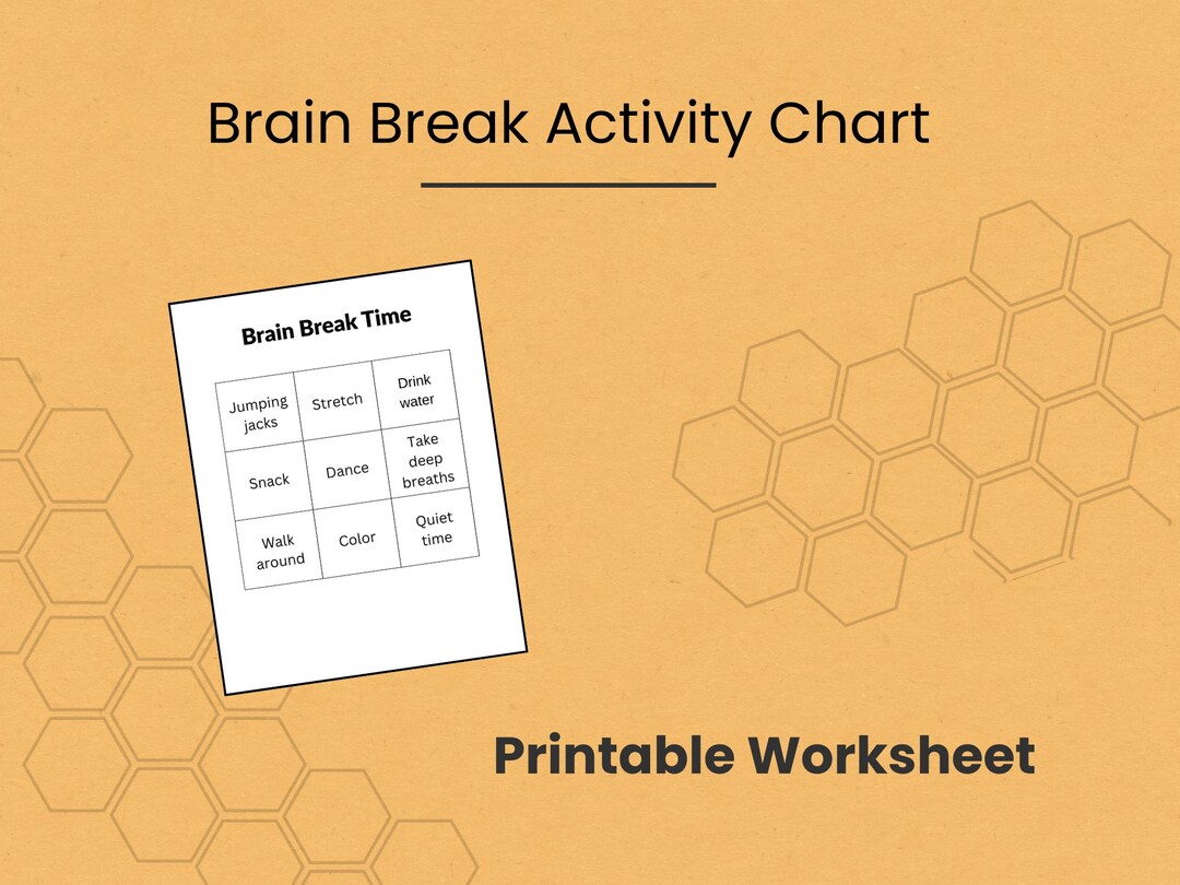 Brain Break Activity Chart - ADHD Tool for Kids - School Tool ...