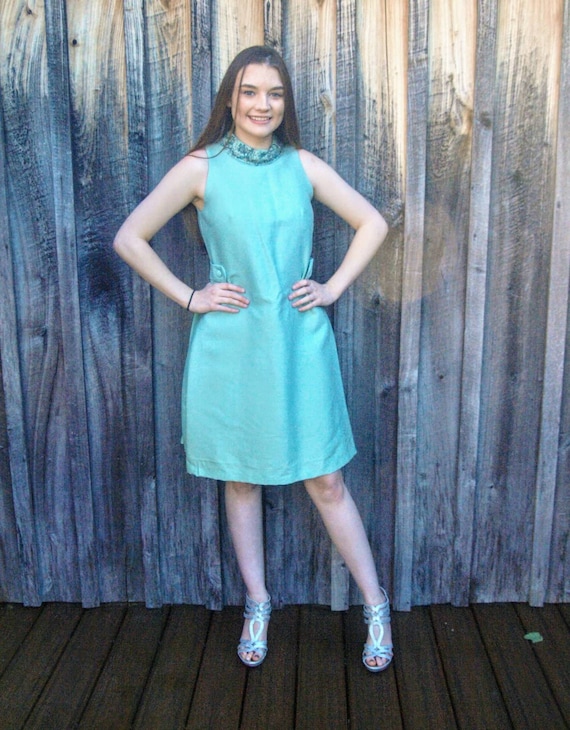 pale blue beaded dress