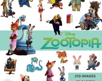 Zootopia 2 PNG clipart, Zootopia clipart pack, sublimation cartoon, digital papers, SVG, digital file