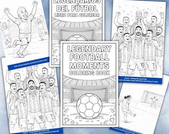 Legendäre Fußballmomente – Malbuch (PDF zum Ausdrucken), WM 2026, Malbuch für Kinder, Fußballbuch, digitaler Download