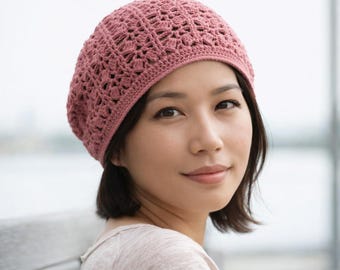 Crochet Lace Hat Pattern PDF, Easy Crochet Beanie Pattern