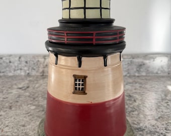 Vintage Sakura by the Sea Lighthouse Cookie Jar – David Carter Brown 13”
