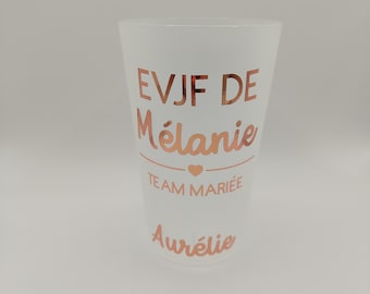 Gobelet EVJF personnalisé prénom, team mariée, verre EVJF personnalisé, cadeau EVJF original, gobelet vinyle rose gold