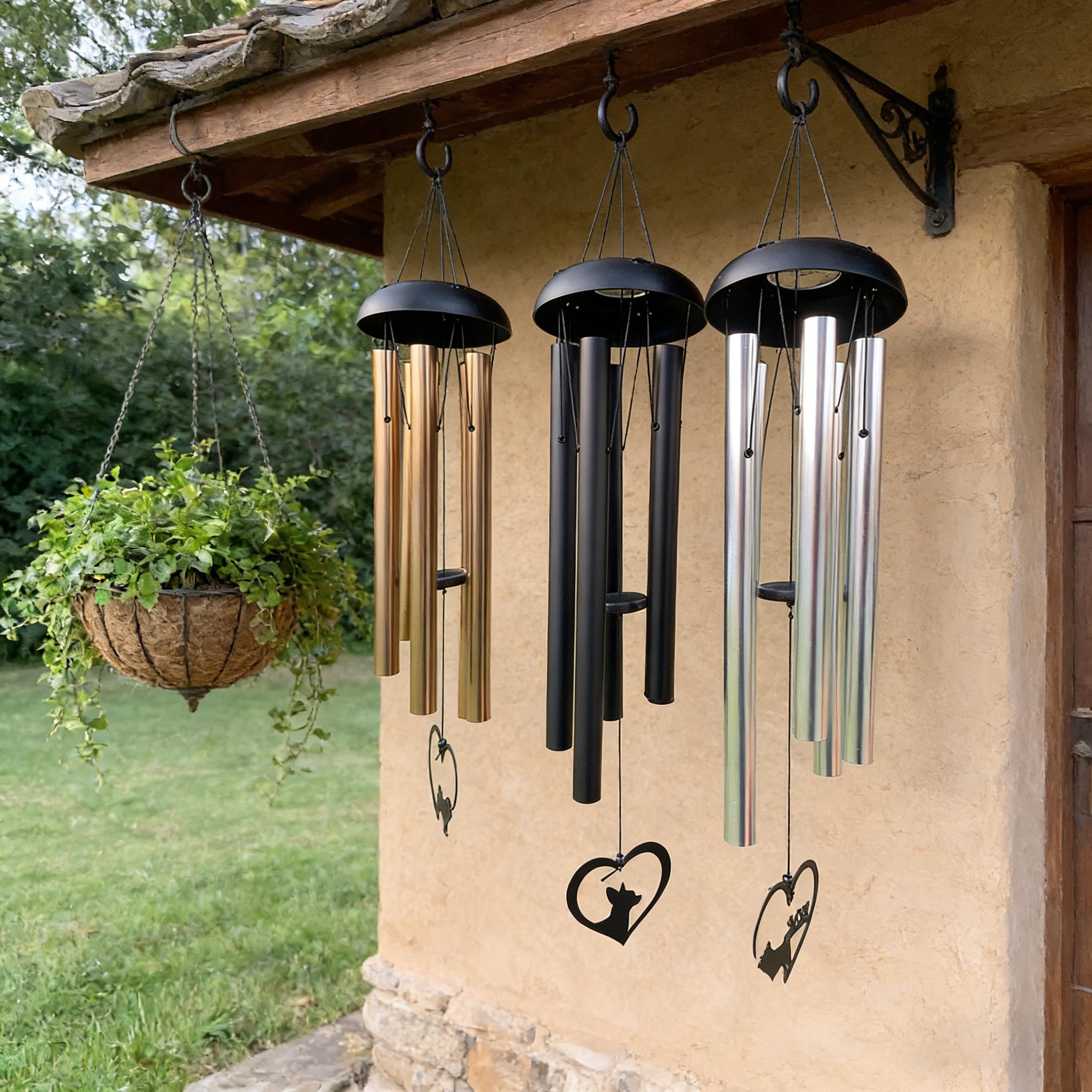 Scacciapensieri Da Appendere Campanelli Eolici Campane A Vento In Alluminio Con 8 Tubi - Scacciapensieri Da Esterno Per Giardino E Terrazzo Decorazione Giardino Campanello Anziani