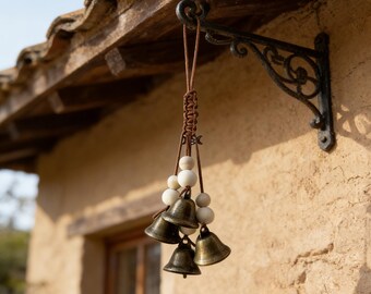 Dzwonki wiszące do ochrony drzwi, wystrój domu w stylu wiccańskim, wiszący dzwonek do drzwi, akcesoria do magii, pogańska dekoracja ołtarza, magiczny amulet do domu