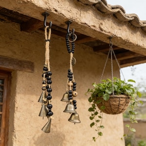 Witchy Türglocken für Schutz, Pagan Glocke für Küche, Wicca Altar Werkzeuge für Haussegen, Hexenglocken für Türknauf