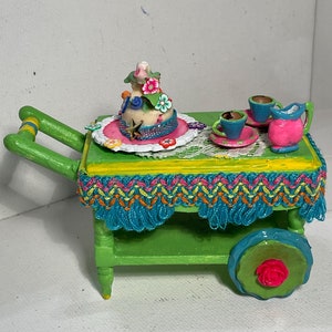 Miniature Dollhouse Tea/Coffee Cart