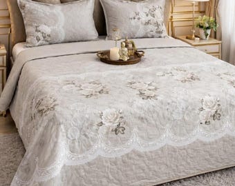 Triyaa Retro Luxe Wendbarer gesteppter Bettlaken