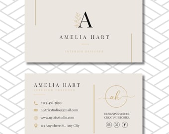 Biglietto da visita minimalista / Modello Canva modificabile / Biglietto classico professionale / Biglietto personale elegante / Download digitale stampabile