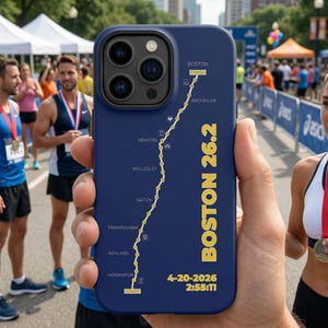 Boston Marathon Phone Case - Personalized Runner Gift - Custom Tough iPhone and Samsung Galaxy Phone Case - Race Day - Marathon Runner Gift