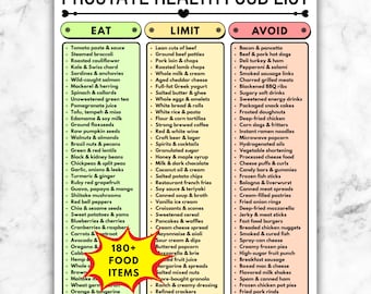 Prostate Health Food List, Diet Guide Printable PDF, What to Eat for Prostate, Grocery Checklist