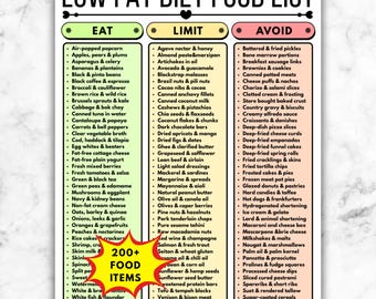 Lista degli alimenti per una dieta a basso contenuto di grassi, lista della spesa per la dieta della cistifellea, tabella degli alimenti per la pancreatite, guida alla dieta a basso contenuto di lipidi in formato PDF