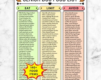 Senior Dog Safe Food List, Older Pet Food Grocery List, Aging Canine Meal Chart, Old Dog Diet PDF