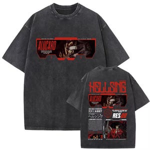 Hellsing Ultimate Alucard Shirt, Anime Vampire Graphic Tee, Gothic Manga Streetwear, Dark Anime TShirt