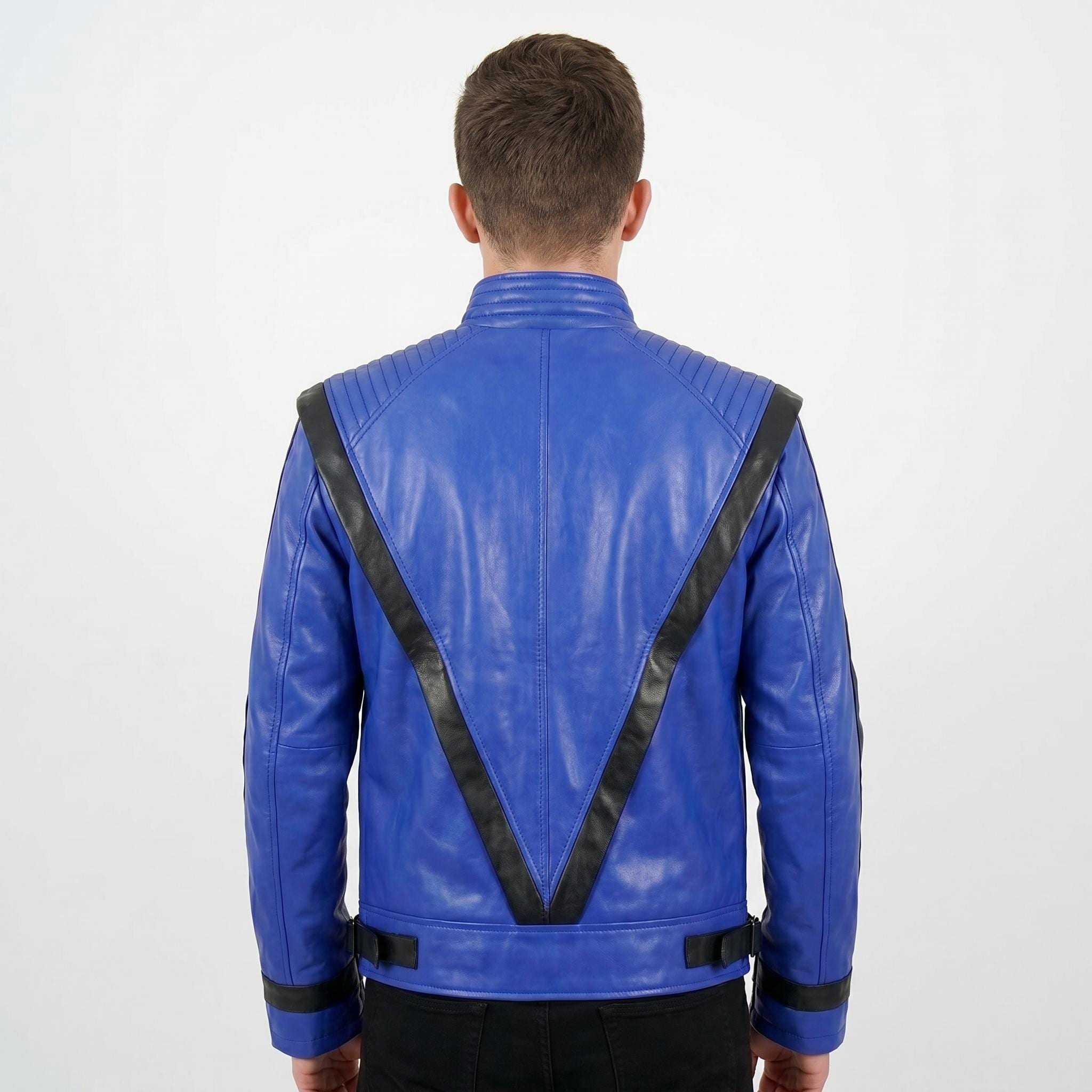 Michael Jackson Blue Thriller Leather Jacket - Etsy