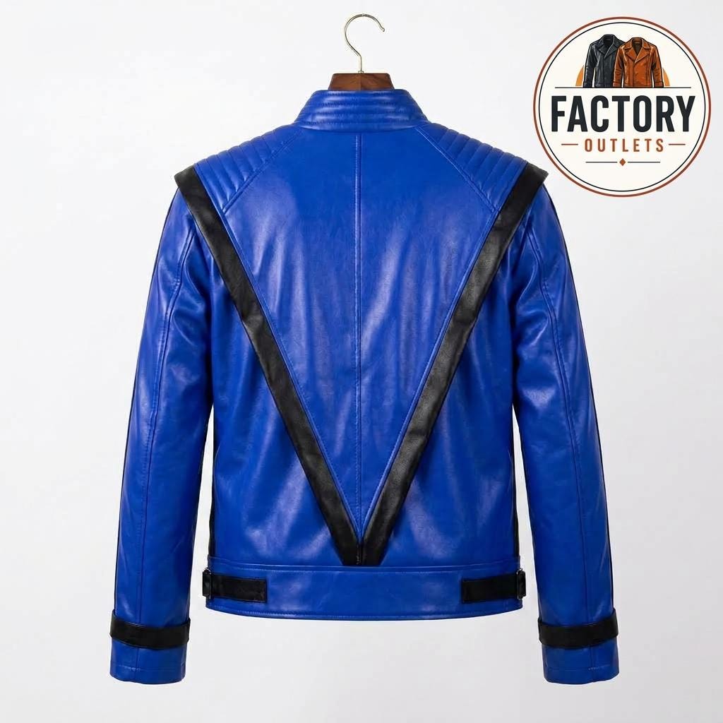 Michael Jackson Blue Thriller Leather Jacket - Etsy