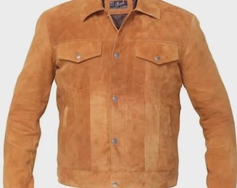 Levi's Mens Suede Leather Trucker Jacket – Classic Motorcycle Biker Jacket, Vintage Style Western Coat