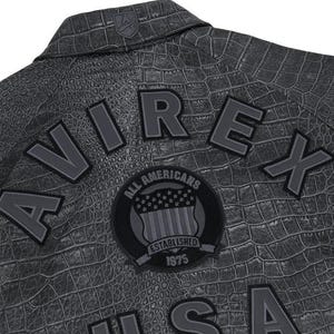 Men's Avirex Style Distressed Croc Leather Bomber Jacket | Handmade Genuine Leather Pilot Flight Jacket image 5