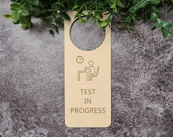 Test In Progress Do Not Disturb Door Hanger- Class Sign For Teachers- Students Testing- Gift For Teacher- Teacher Sign- Exam In Progress