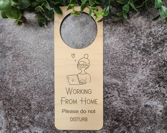 Woman Working From Home Please Do Not Disturb- Do Not Disturb Sign- Home Office Sign- Quiet Please I'm Working- Work From Home DND