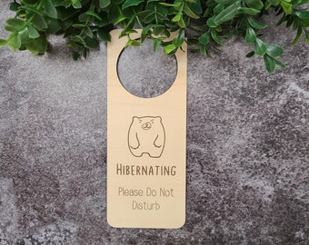 Bear Hibernating Please Do Not Disturb Sign- Do Not Disturb Sign- Go Away Do Not Disturb- Funny Door Signs- Funny Quotes- Hibernating Bear