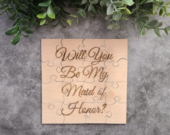 Will You Be My Maid of Honor Message in a Box Puzzle- Bridesmaid Proposal- Bridesmaid Gift- Maid of Honor Gift- Personalized Wedding Puzzle