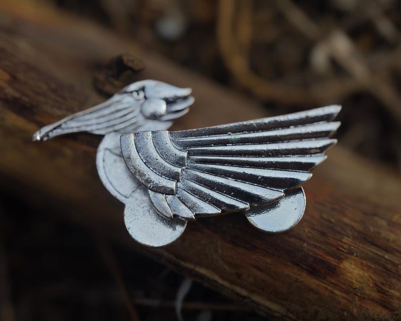 Flying Bird Metal Pocket Square, Minimalist Suit Accessory, Silver Gold Insert Silver