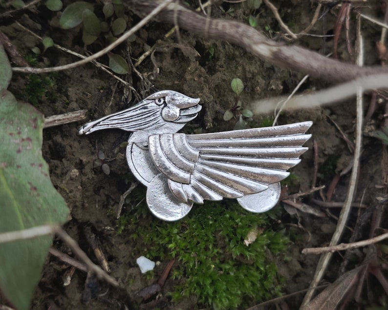 Flying Bird Metal Pocket Square, Minimalist Suit Accessory, Silver Gold Insert image 8