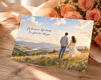 Love Couple Card | Romantic Anniversary Card for Partner | First Date Memory | Forever Us