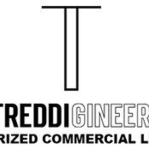 May include: A black and white logo featuring the text "TREDDI GINEER" in a bold font, with a graphic of a "T" above it. The words "AUTHORIZED COMMERCIAL LICENSE" are below in a smaller font.