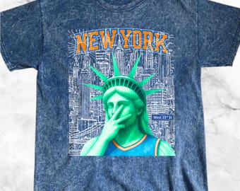 New York Basketball Shirt, Jalen Brunson Statue of Liberty T-shirt