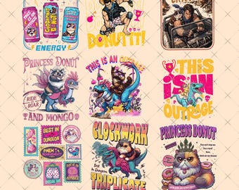 Dungeon Crawler Carl PNG Bundle, Princess Donut Cat Png, Carl and Princess, Donut Princess Mug Png, BookTok Readers DCC Fans