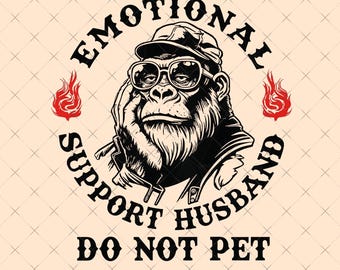 Apoyo emocional para el esposo (descarga digital), divertido símbolo médico "No acariciar" (PNG), regalo para el esposo.