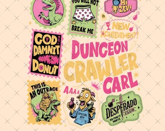 Descarga digital de sello de Carl de Dungeon Crawler, Maldita sea, Princesa Donut Png, Estoy gritando Carl, No me romperás, Amante de los libros de ciencia ficción