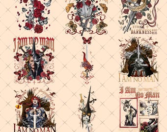 Ich bin kein Mann Bundle PNG, Fantasy Buch Liebhaber Design, Fantasy Merch Png, Lese Fandom Png, Feministische Png, Retro Dark Academia, Drachen Bücherwurm