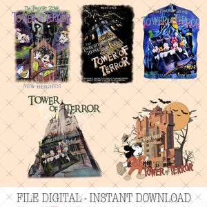 Retro Mouse Png, Terror Tower Png, Hollywood Tour Png, Family Vacation Png, Magic Tower Png, Rides shirt Png design, Digital Download