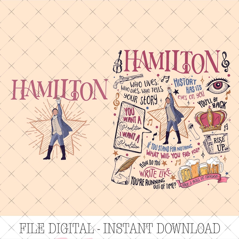 Hamilton Musical Stamps PNG, the Schuyler Sisters Work Clipart ...