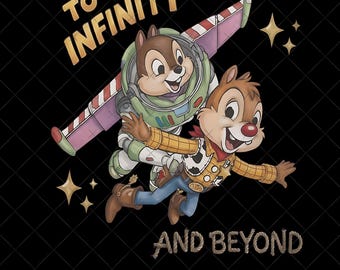 Chip und Dale Woody und Buzz Digitaler Download, Toy Story Mashup Png, Disneyland Familienausflug 2026 Png, Pixar To Infinity und Darüber hinaus Png