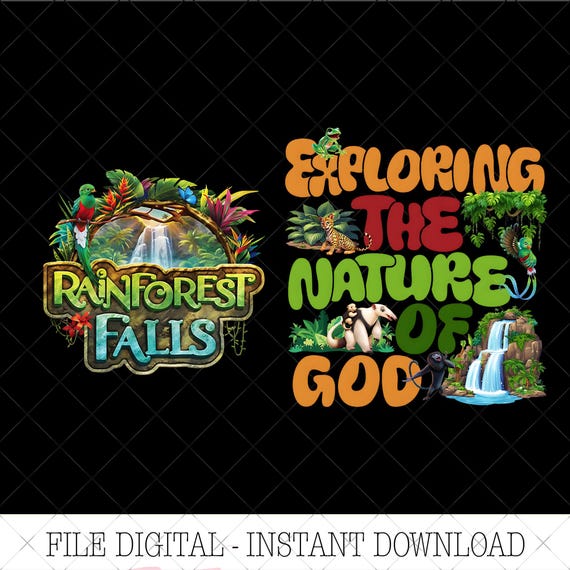 Rainforest Falls VBS 2026 Png, Exploring the Nature of God Png, Custom VBS Volunteer Png Jungle Bible School Png, Church Group Png